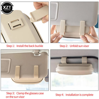 1PC Glasses Case for Car Sun Visor Glasses Storage Box Sunglasses Holder Auto Visor Sunshade Organizer Accessories for Glasses